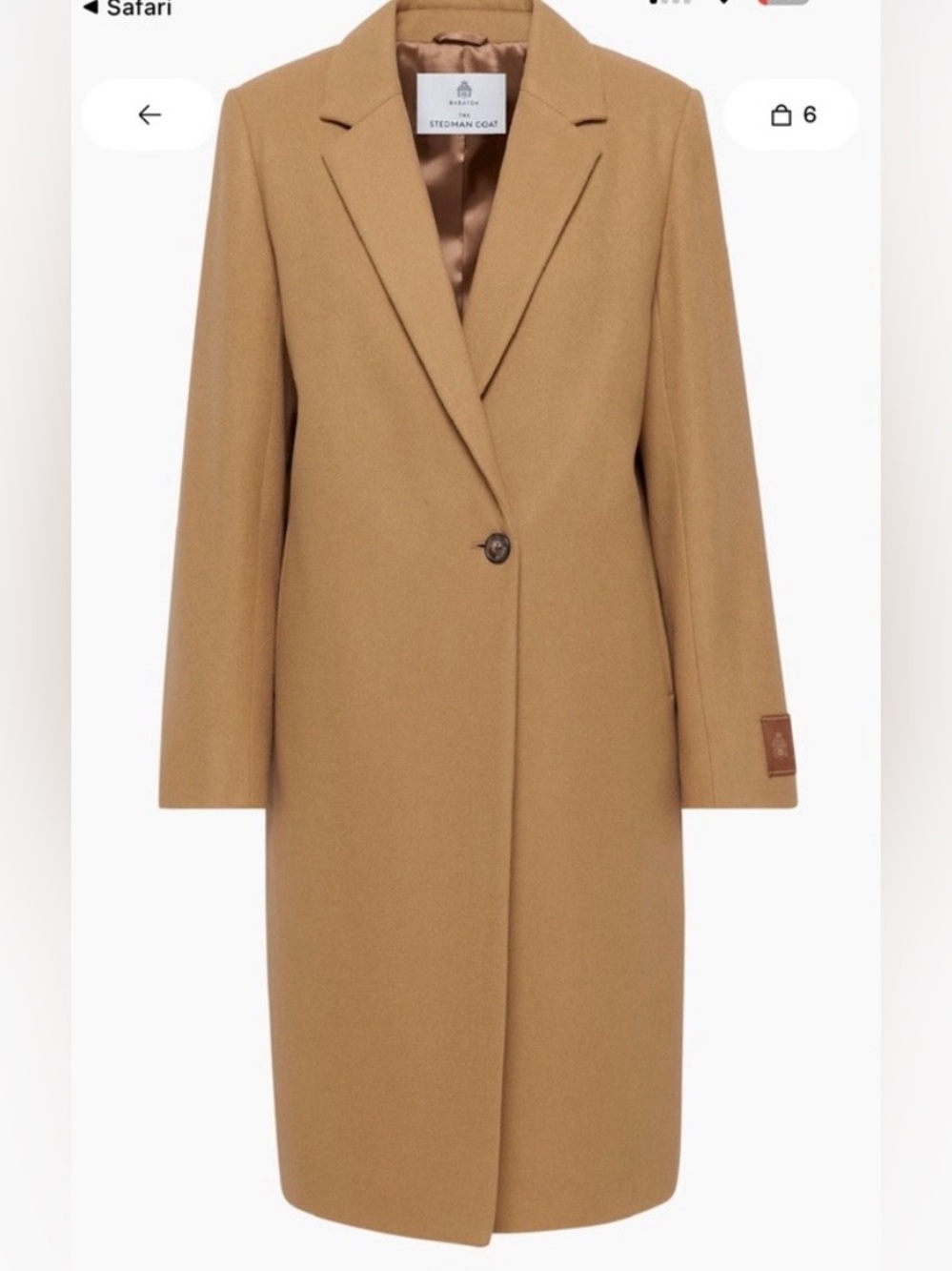 Aritzia Babaton Stedman Coat | Camel | Size XS